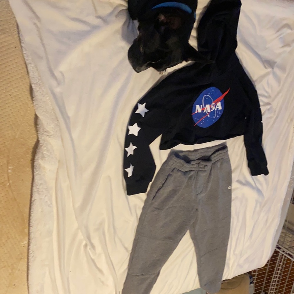 NASA top with gray sweatpants